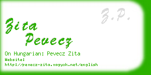 zita pevecz business card